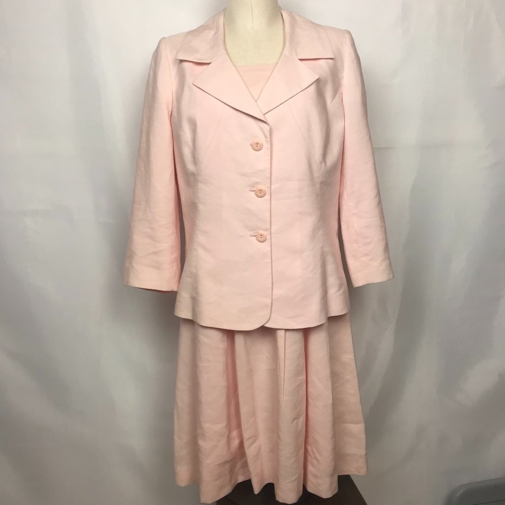 Talbots Silk/Linen Dress /Jacket/Suit Soft Pink 16